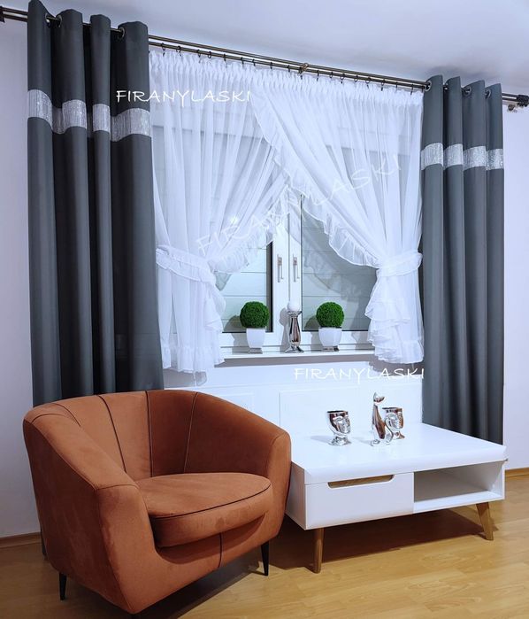 Firana 400x160 Firany gotowe falbanki salon