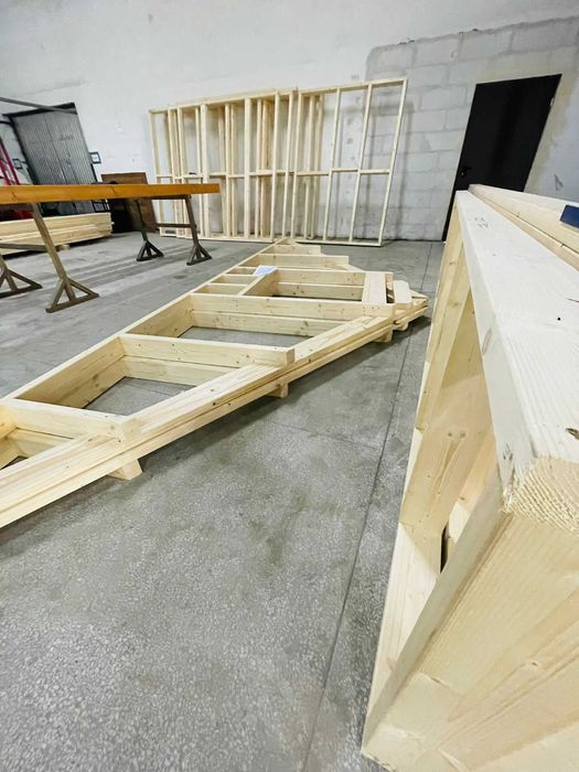 Konstrukcja drewniana szkielet domu 35 m2 z antresolą lub piętrem