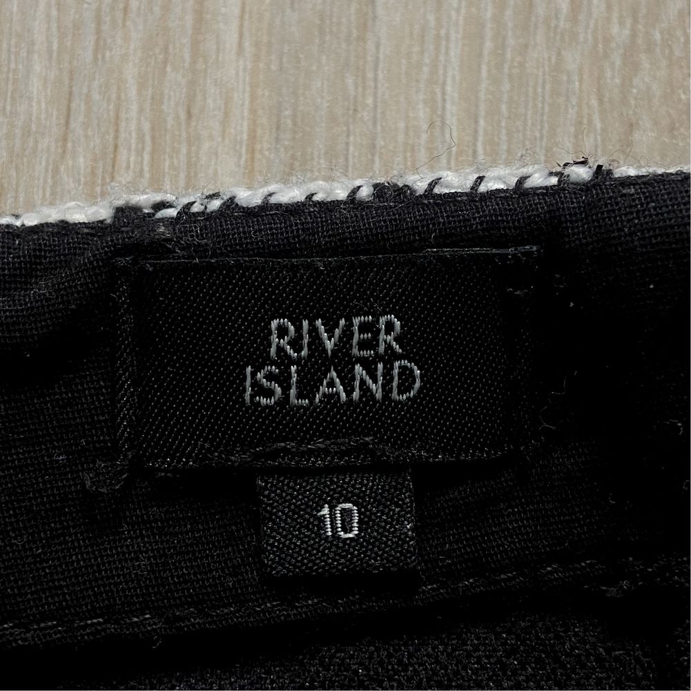 Tweedowa spódnica M 38 damska czarna River Island złote guziki