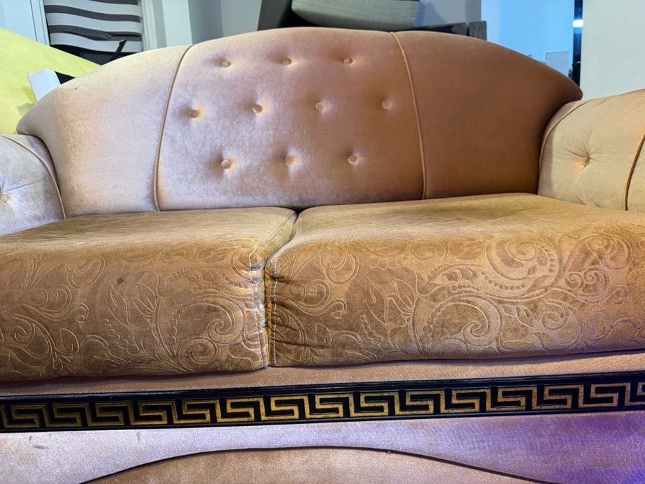 Zestaw dwóch sof barokowych welur glamour – stan bardzo dobry!