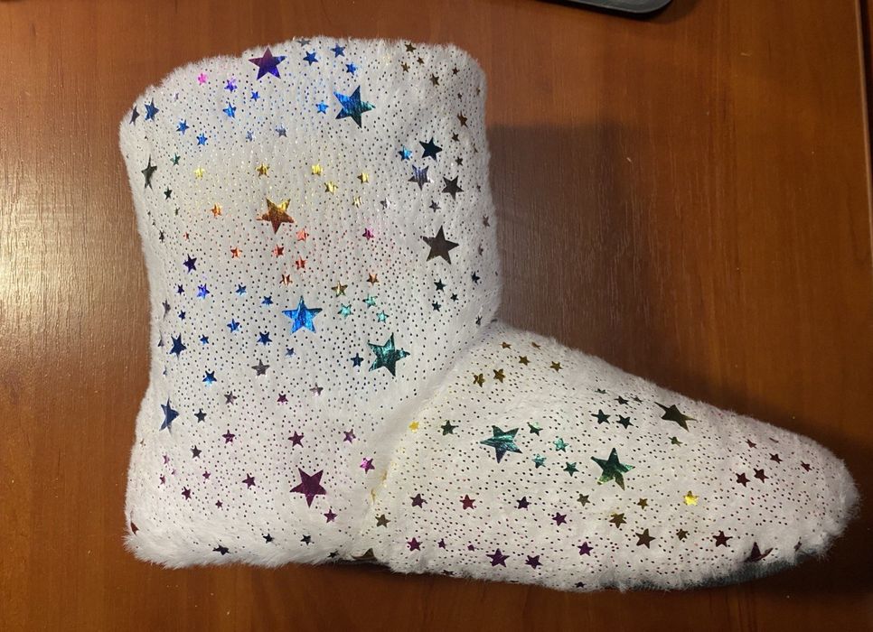 Домашние сапожки тапочки с блёстками