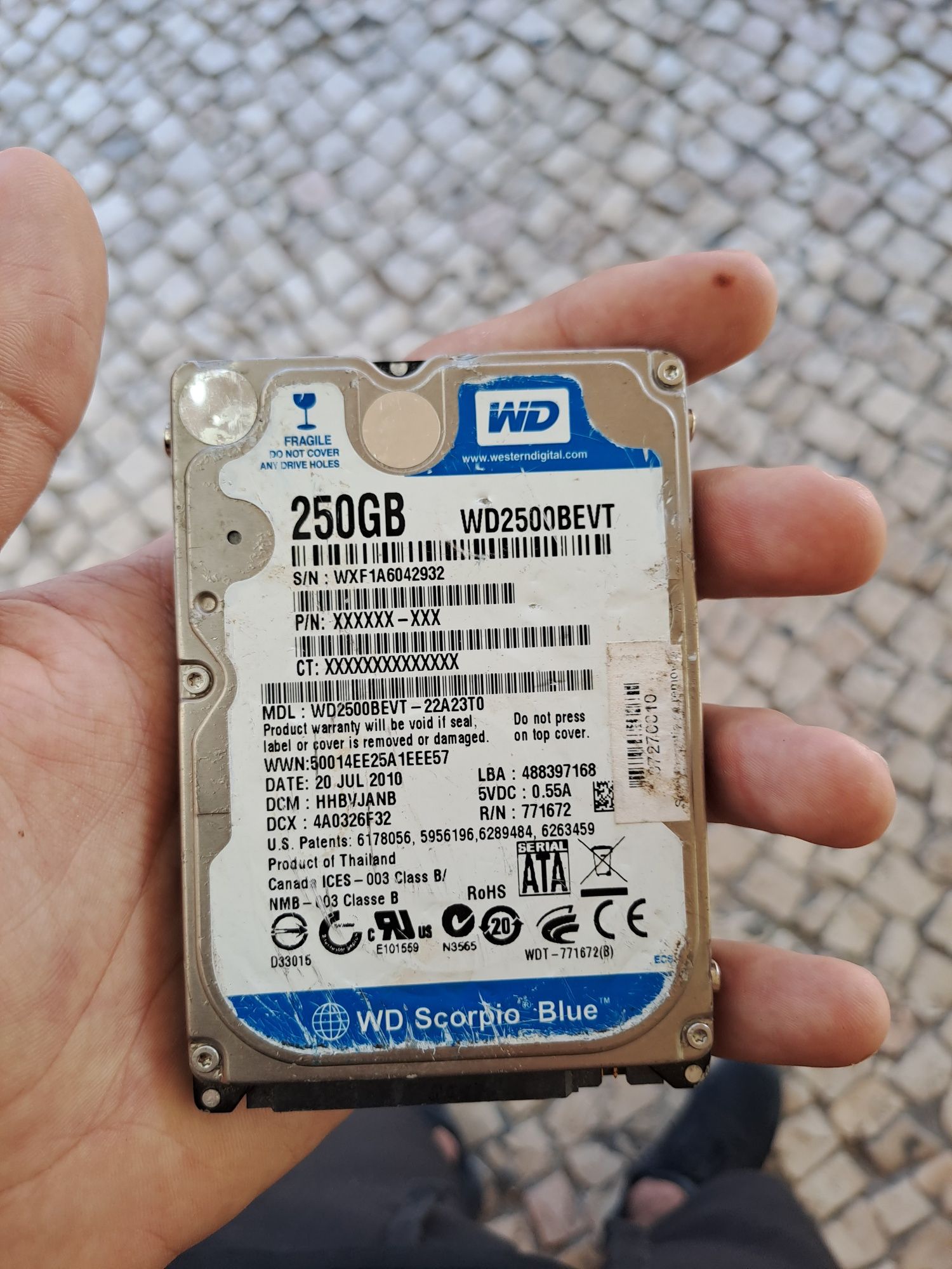 SSD Western Digital Scorpio Blue de 250GB, Modelo WD2500BEVT
