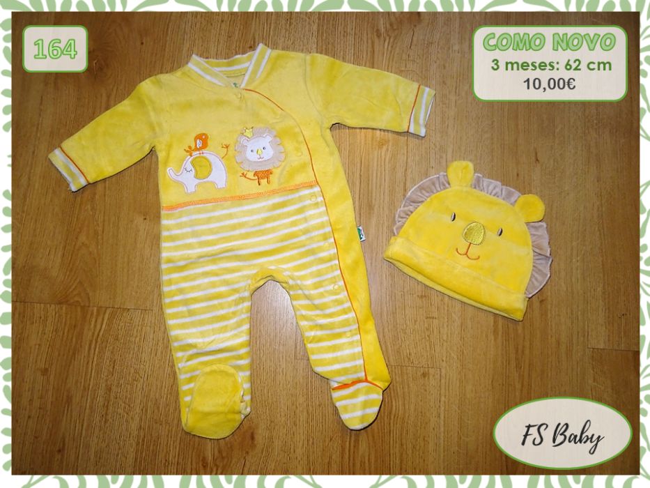 Babygrows e pijamas, vários tamanhos (oferta portes)