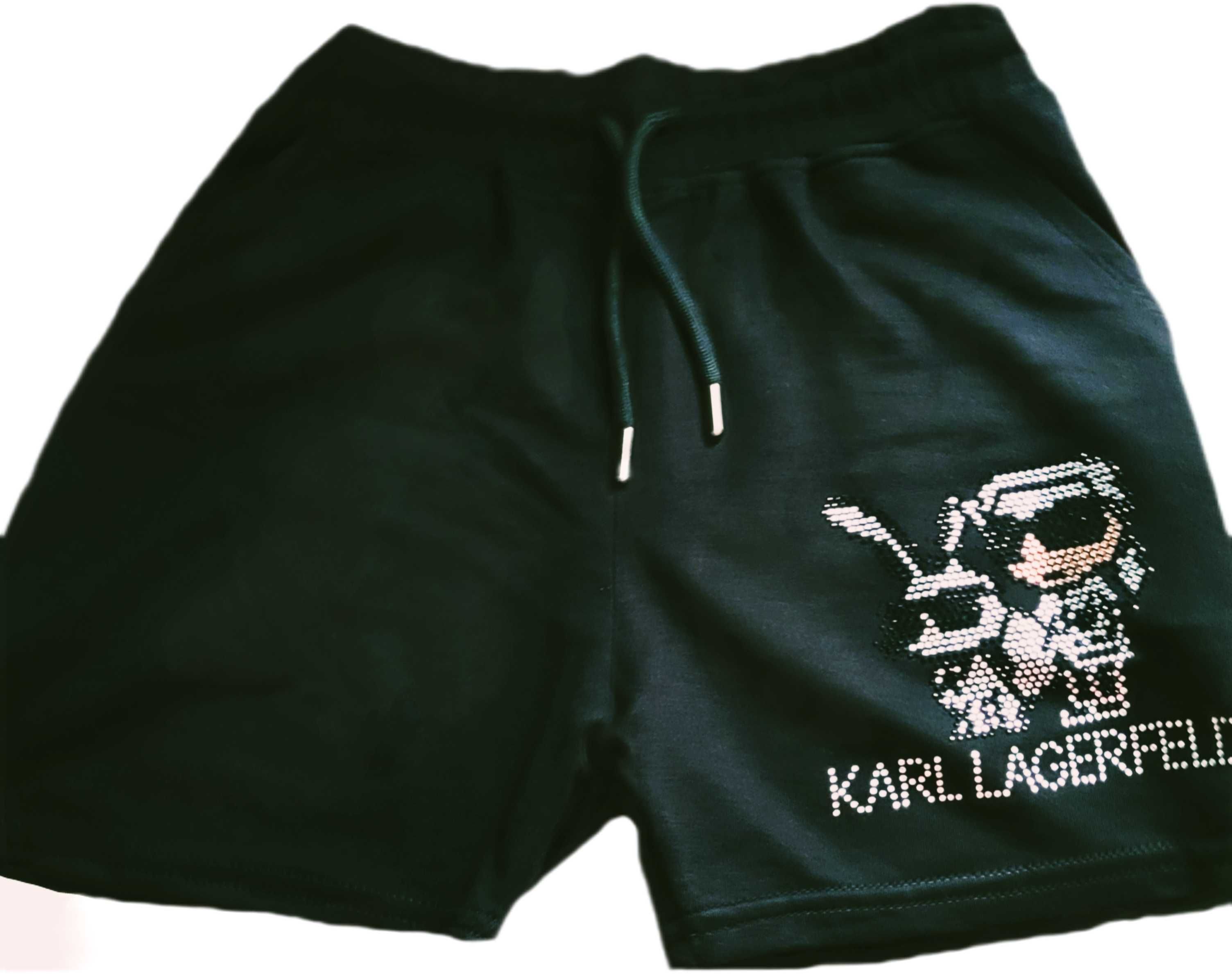 Komplet damski Karl Lagerfeld cyrkonie czarny XXL