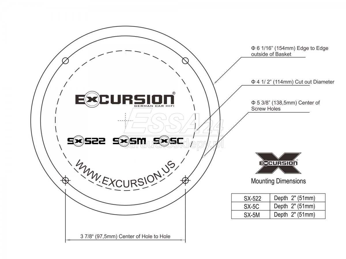 Excursion SX-5M - głośniki średnio-niskotonowe Montaż kielce