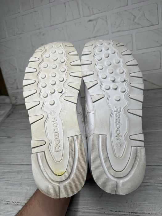 Мужские кроссовки reebok white red leather classic
