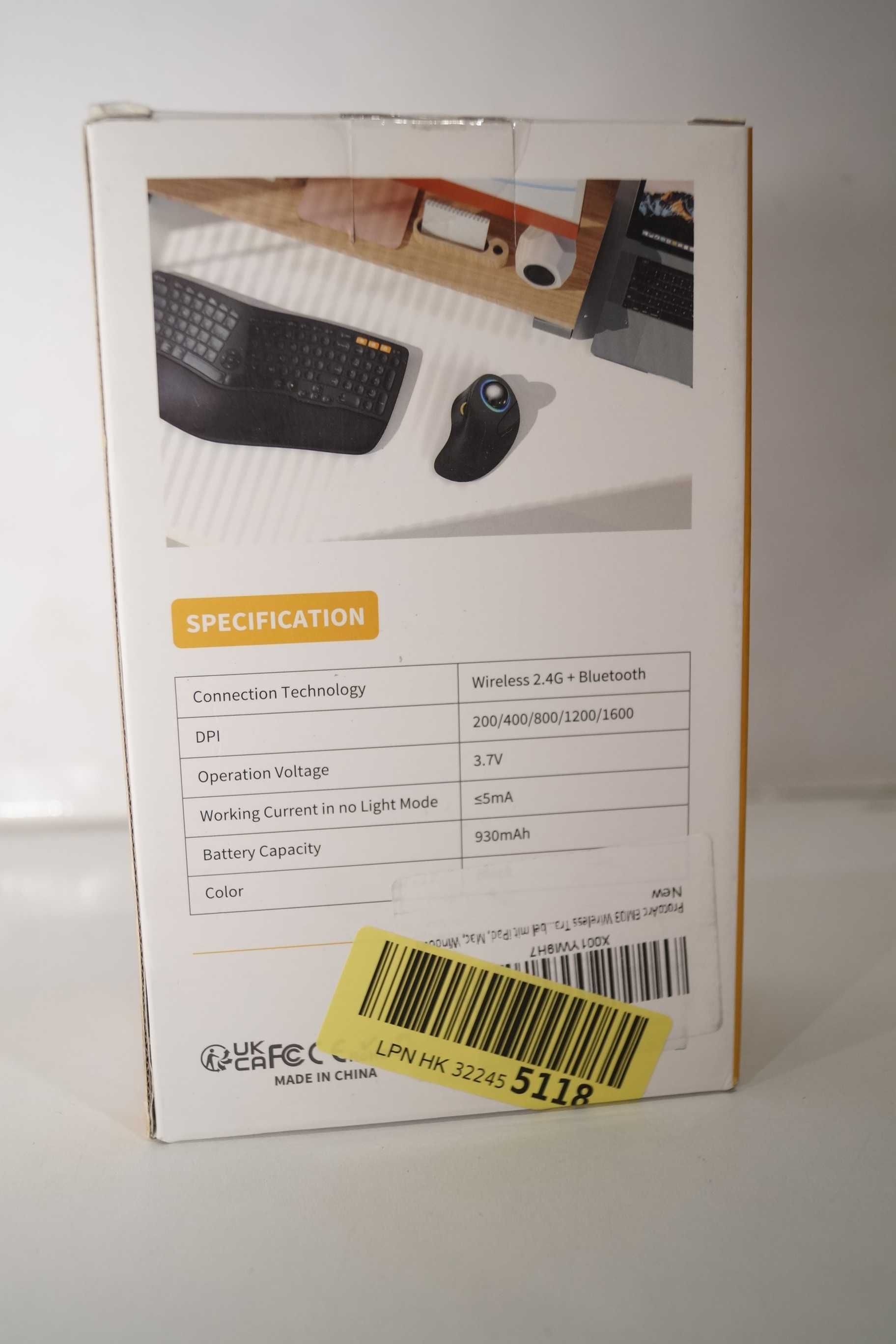 ProtoArc EM03 Bezprzewodowa mysz Trackball Bluetooth