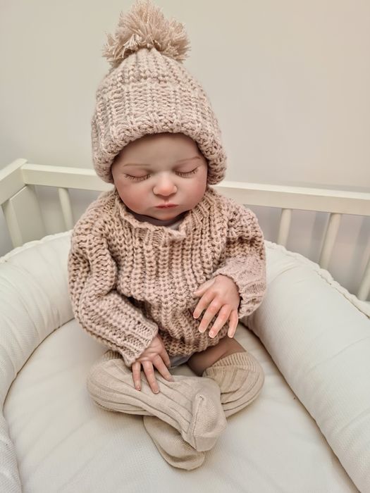 Lalka Reborn bobas realistyczna 48cm miękki winy malowanal