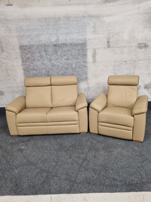 Шкіряний диван 2ка і крісло Relax Реклайнер Шкіряні меблі з Європи