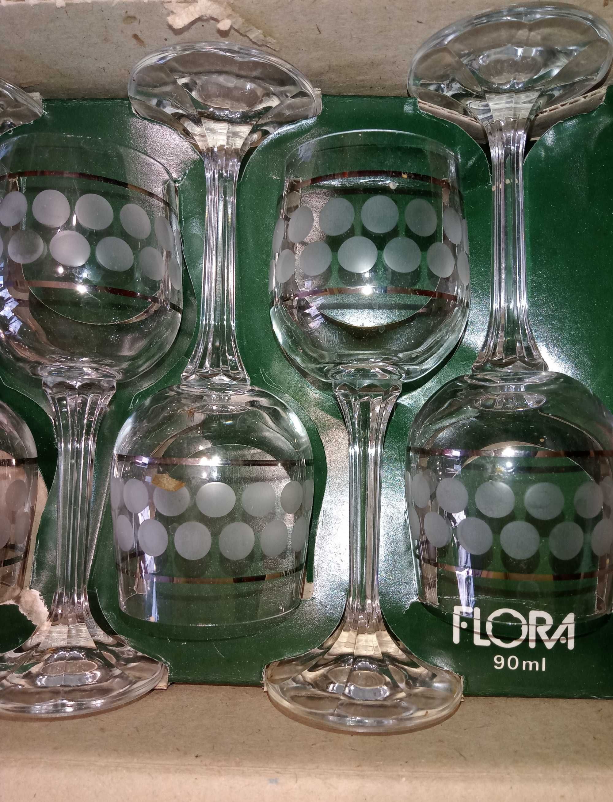 Бокалы фужеры Flora 90 мл набор 6 шт. Чехословакия
