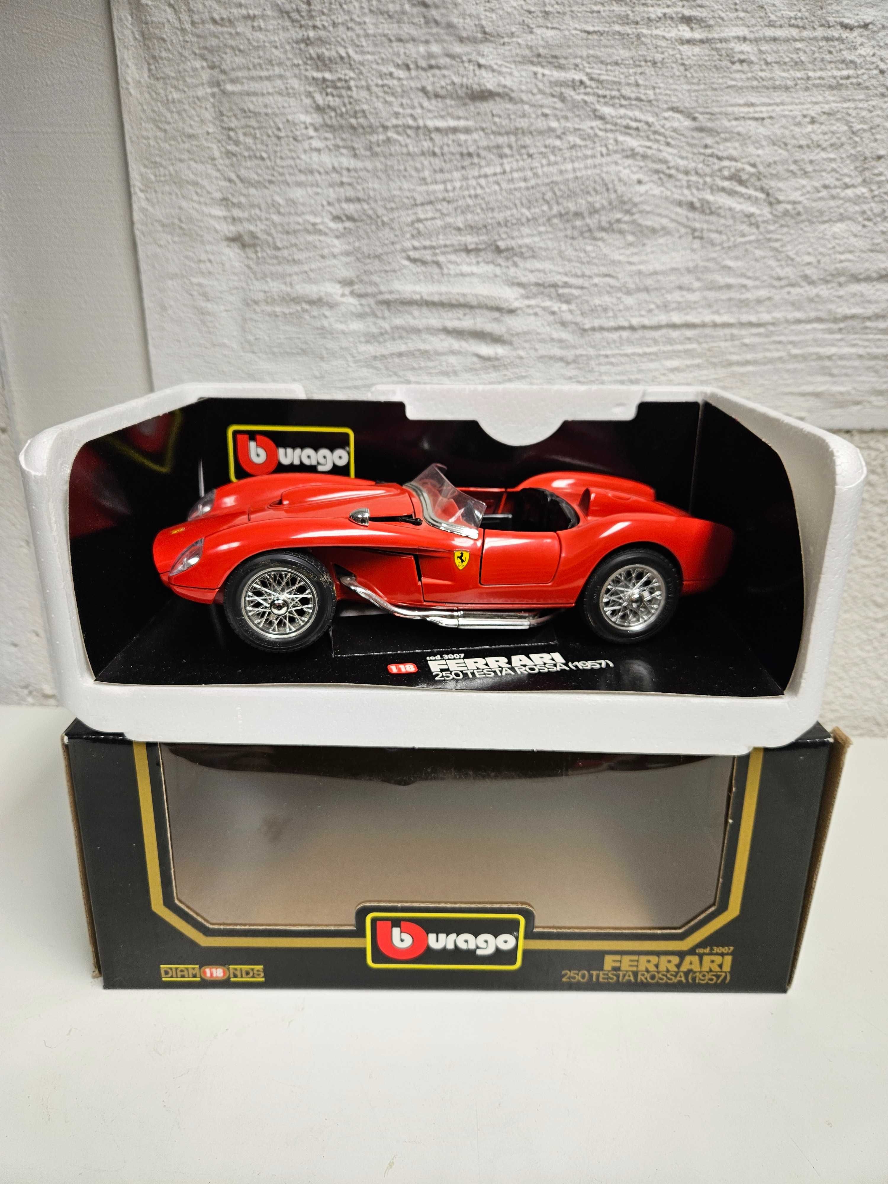 Kolekcjonerski model auta FERRARI 250 TESTA ROSSA z 1957r firmy Burago