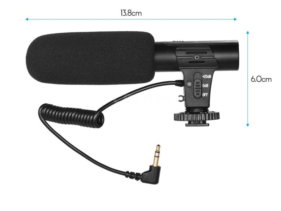 Microfone Mic para câmera DSLR filmadora