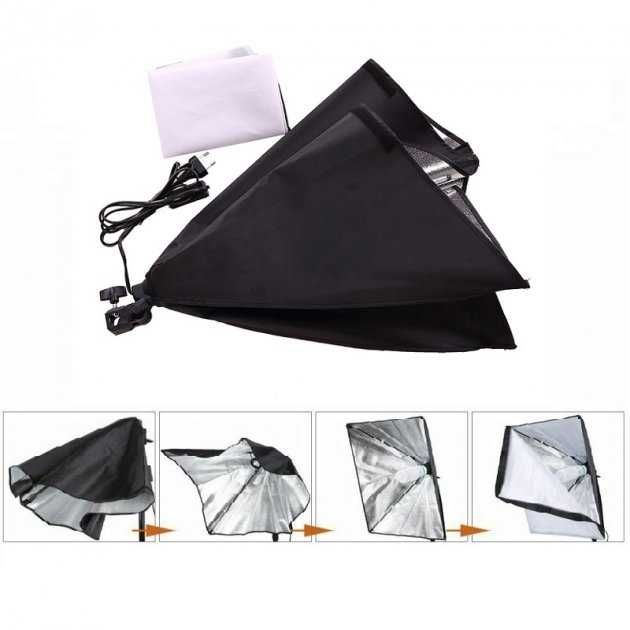 Софтбокс 50/70 +штатив +LED лампа 80W