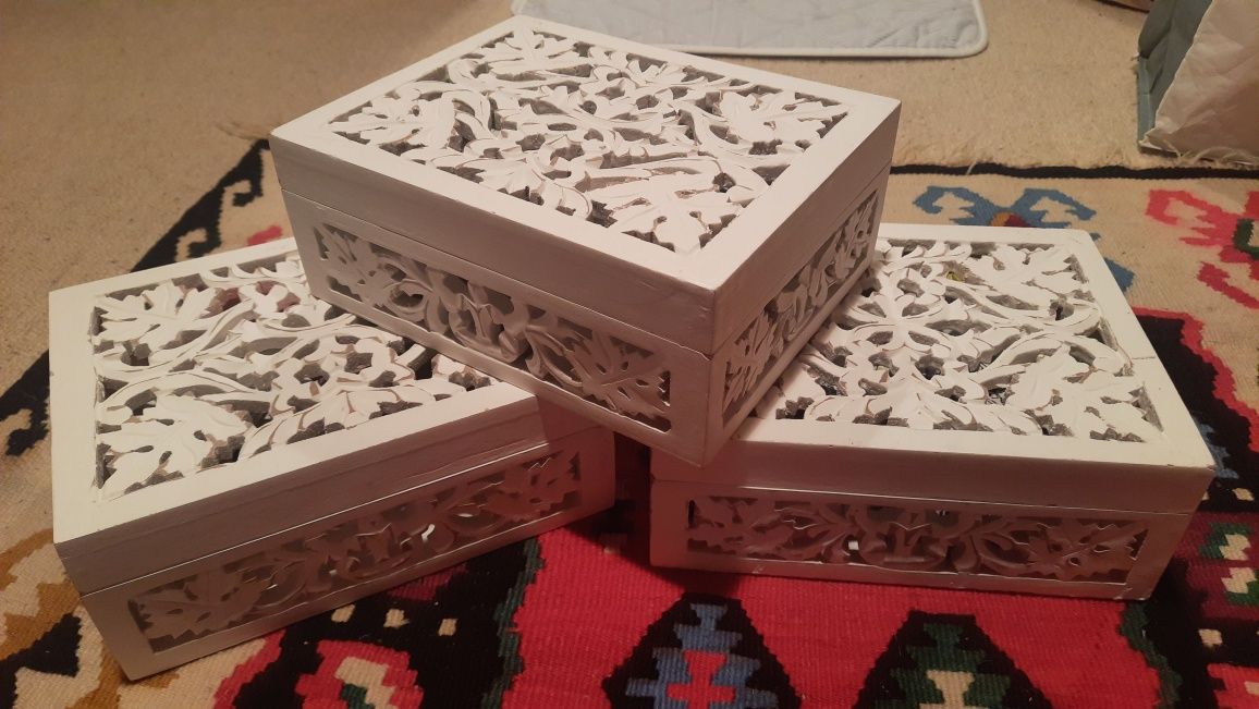 Деревянные коробки для декора в аренду 7 шт