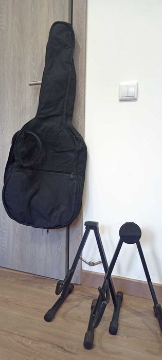 Tripés dobráveis para guitarra, saco guitarra