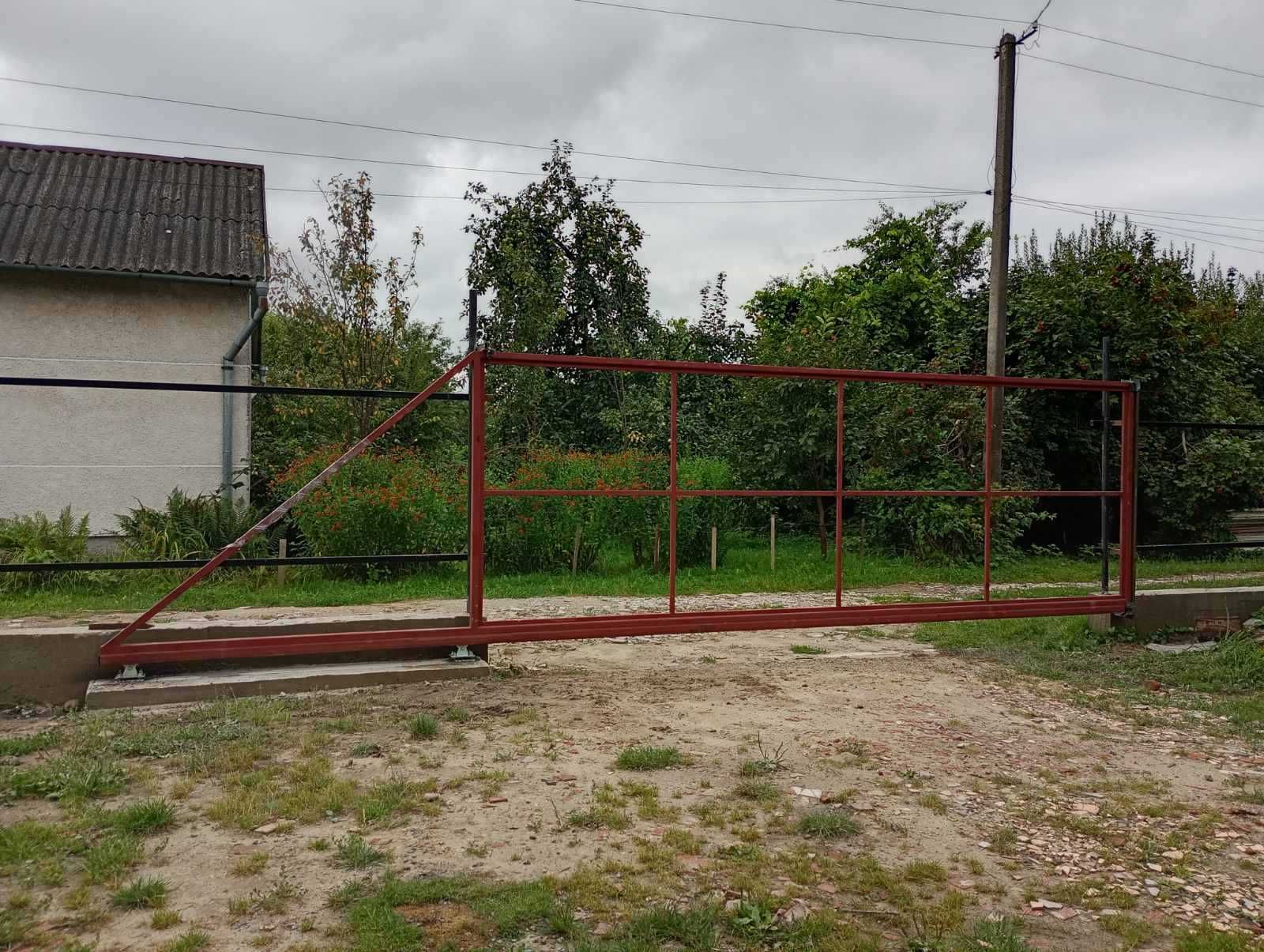 Готові ворота під профлист, жалюзі, ранчо.Відкатний каркас з Т-профілю
