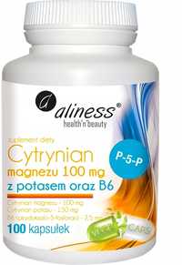 Suplement diety Aliness cytrynian magnezu 100 mg z potasem i B6 100 ka