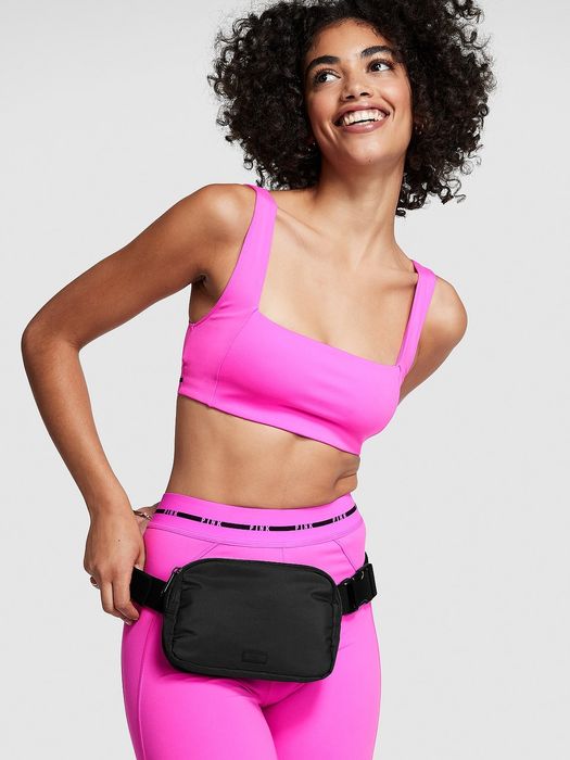 Чорна бананка сумка на пояс через плече pink Victoria's secret vs