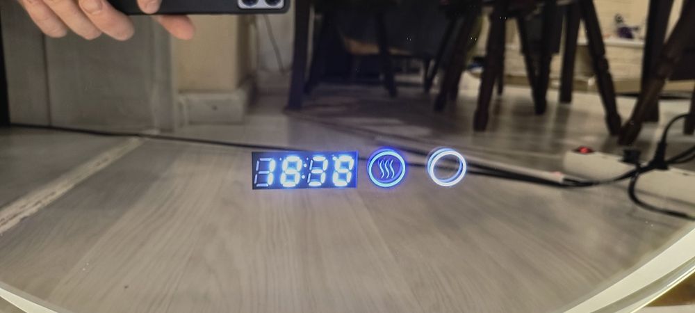 Lustro łazienkowe LED / zegarek / nowe!