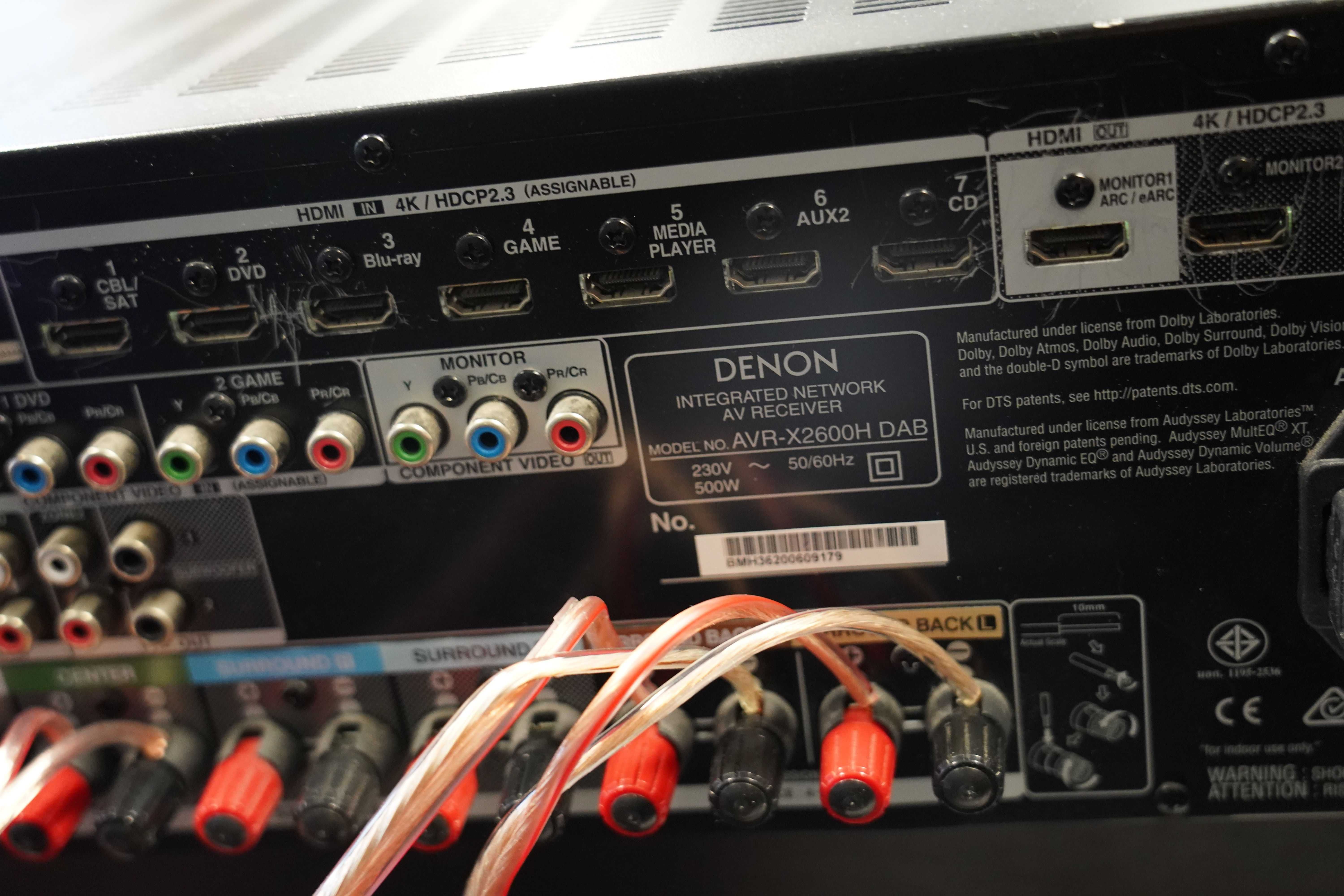 Amplituner DENON AVR-X2600H DAB z zestawem 5 głośników HECO