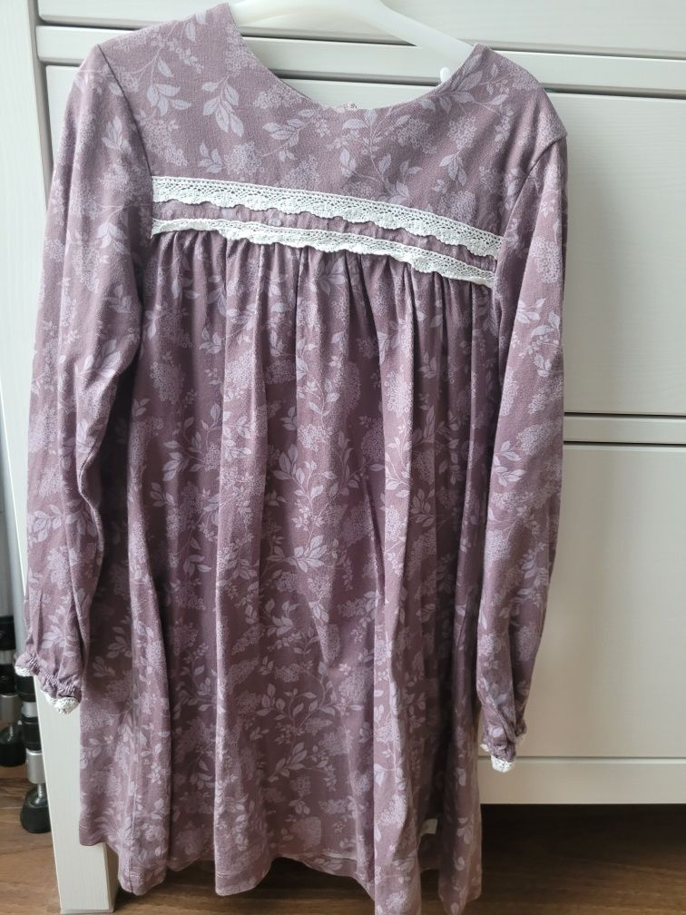 NEWBIE sukienka tunika fioletowa kwiaty 116/122 dla dziewczynki