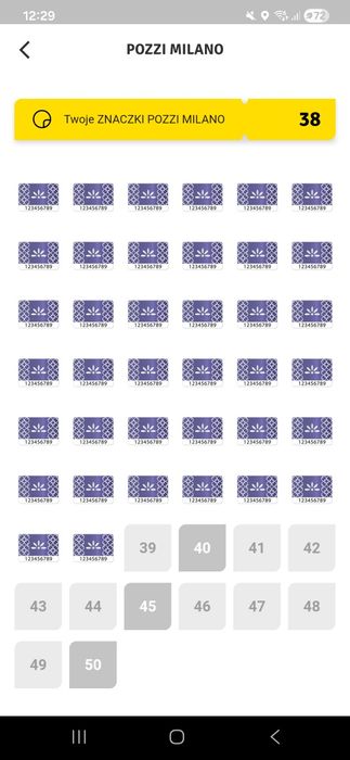 Znaczki do sklepu Stokrotka Pozzi Milano