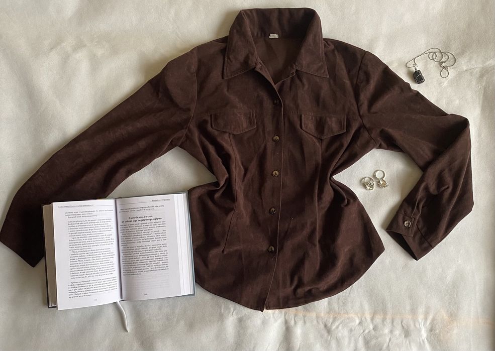 Koszula brązowa zamsz Vintage XL