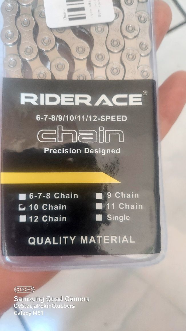Łańcuch rowerowy RideRace 10s (5,9 - 6,2 mm) 116 linki Srebny