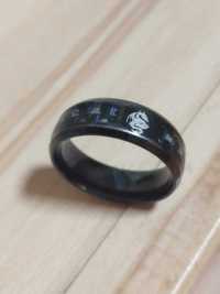 Czarna obrączka sygnet pierścień pierścionek SMOK