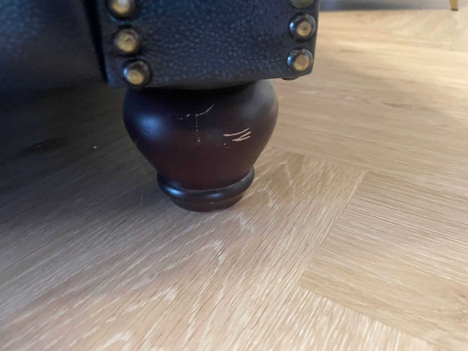 Sofa chesterfield skóra 3-os niebieska