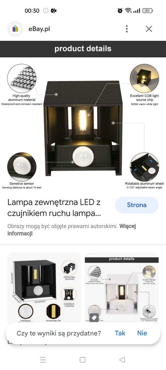 Lampa zewnętrzna