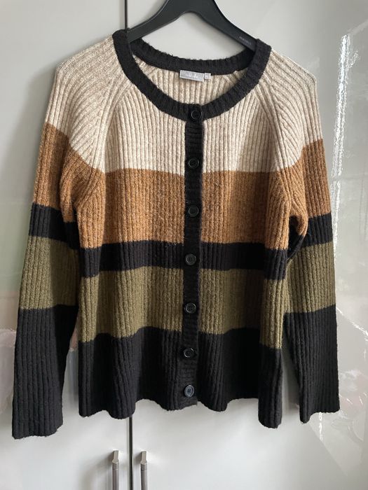 Sweter kardigan Fransa roz XL jak 42 alpaka wełna