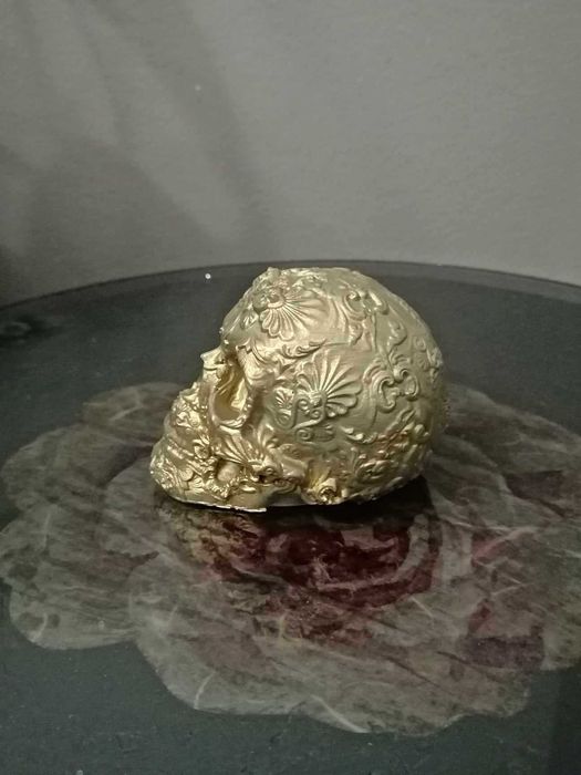 Caveira mexicana dourada 3D - Nova