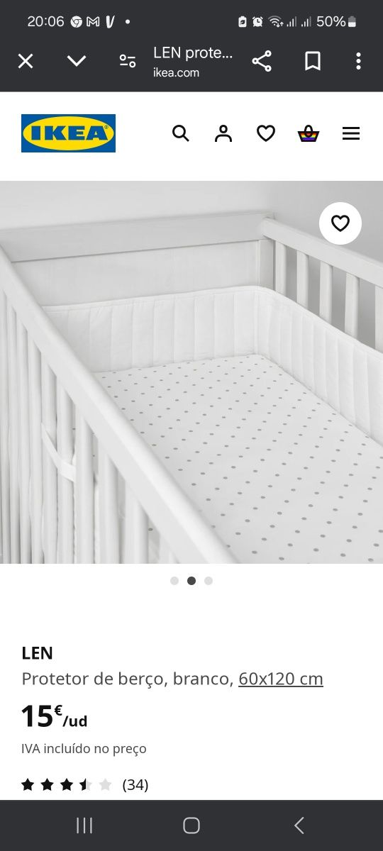 Protetor lateral berco branco IKEA LEN