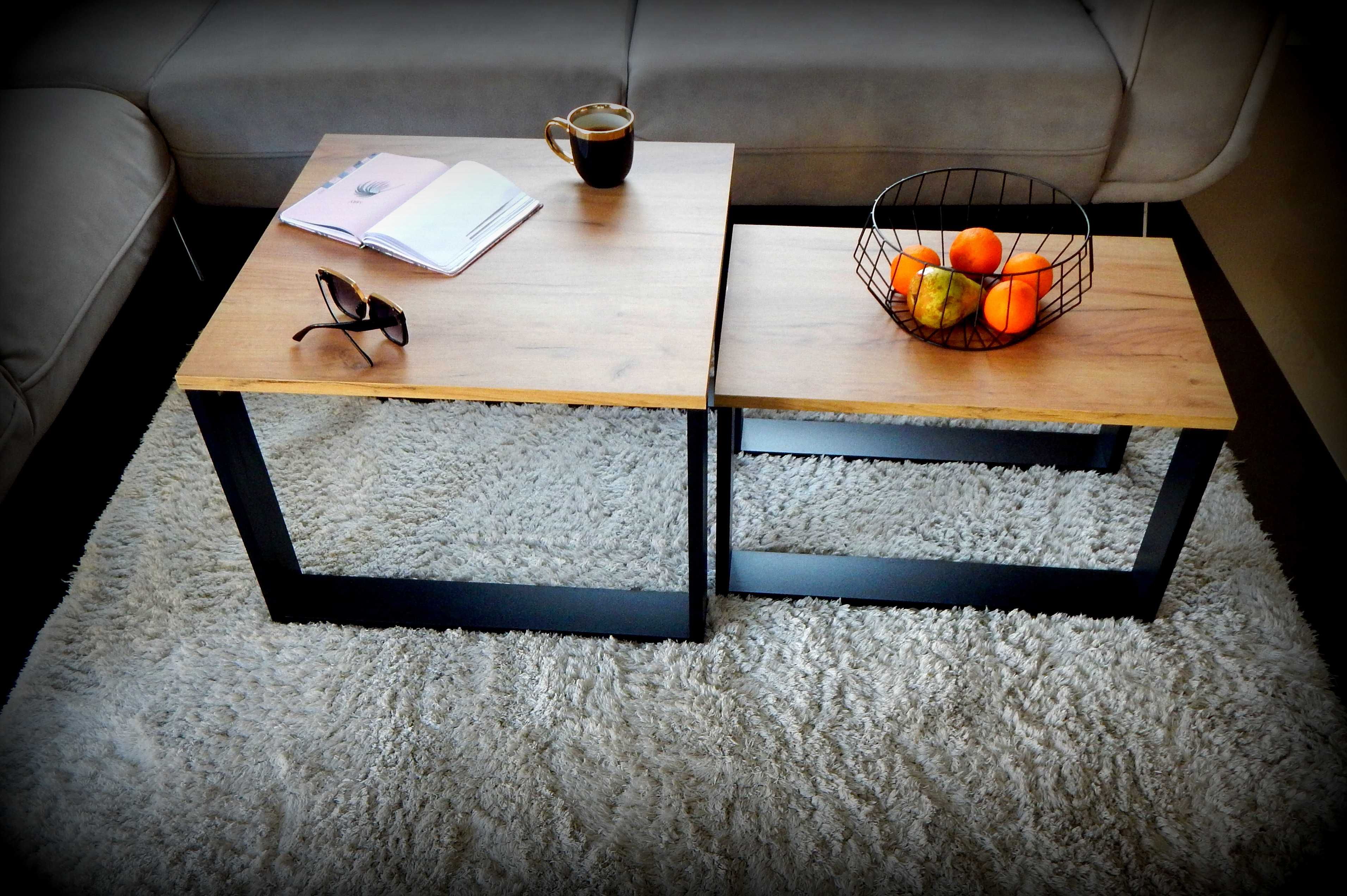 Stolik kawowy 2w1 stoliki kawowe komplet loftowy loft zestaw