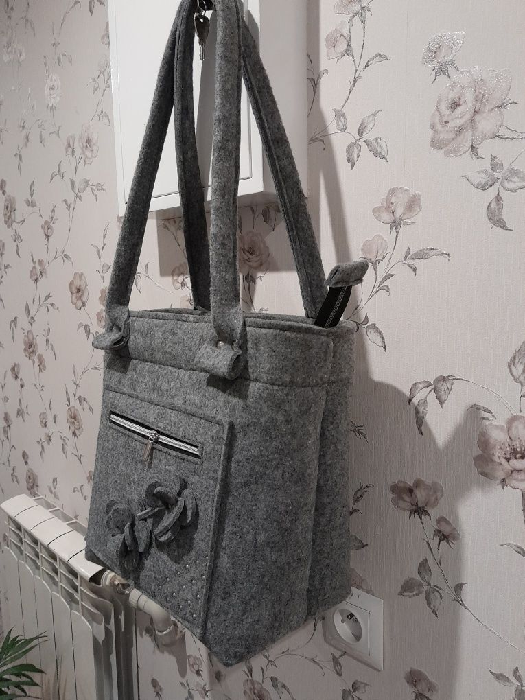 Torebka  shopperka z filcu filcowa A4
