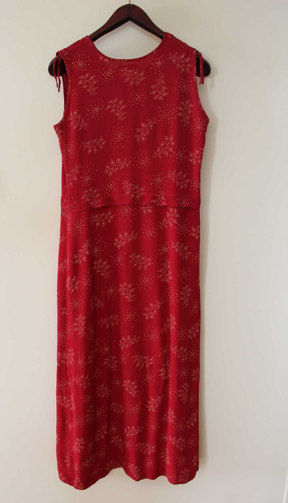 czerwona długa suknia sukienka na lato rozmiar M L