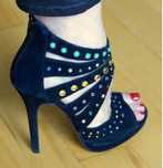 Buty Aldo 38 szpilki sandałki czarne z kamieniami zamsz skóra Guess