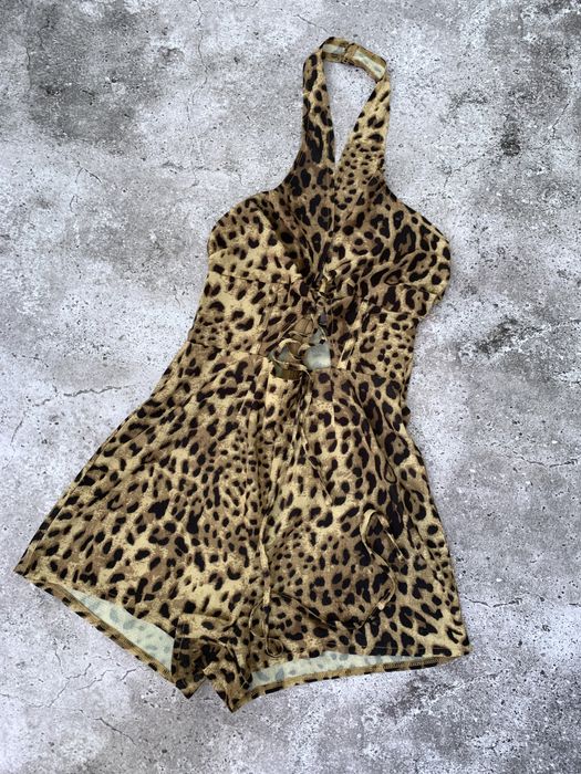 Женский леопардовый костюм тигровый комбинезон шорты Xs/S