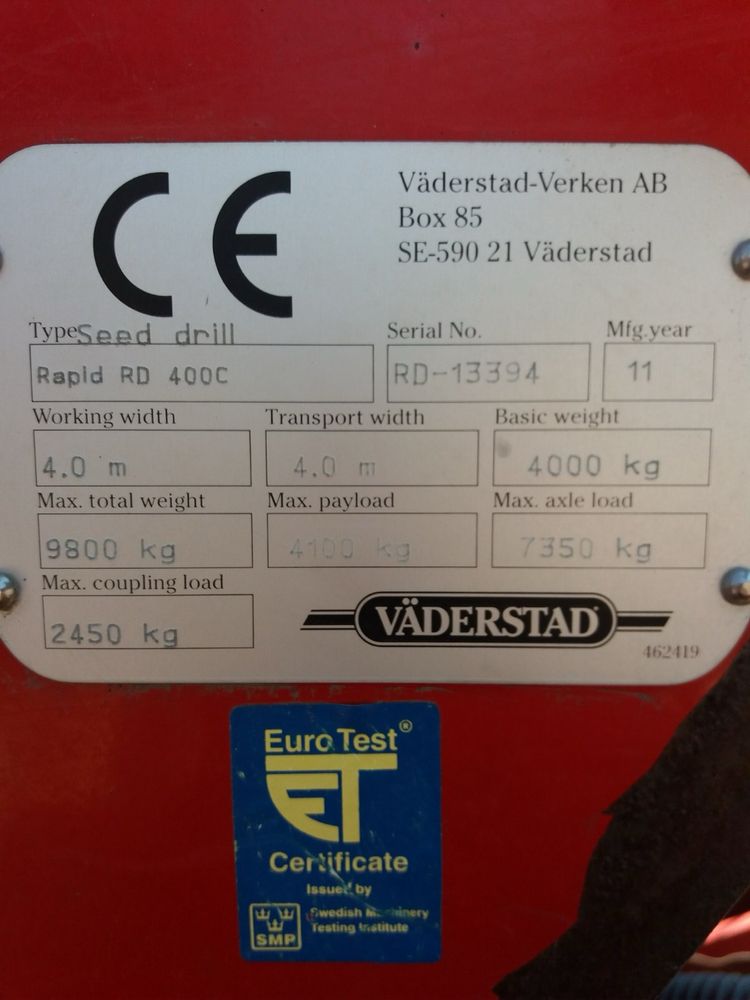 Vaderstad Rapid 400 Super XL Вадерштад Рапід