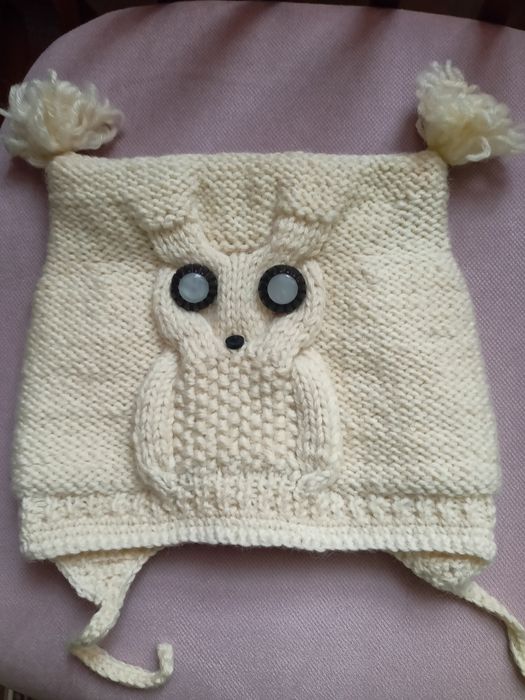 Зимняя шапочка ручной работы, шерсть овечья