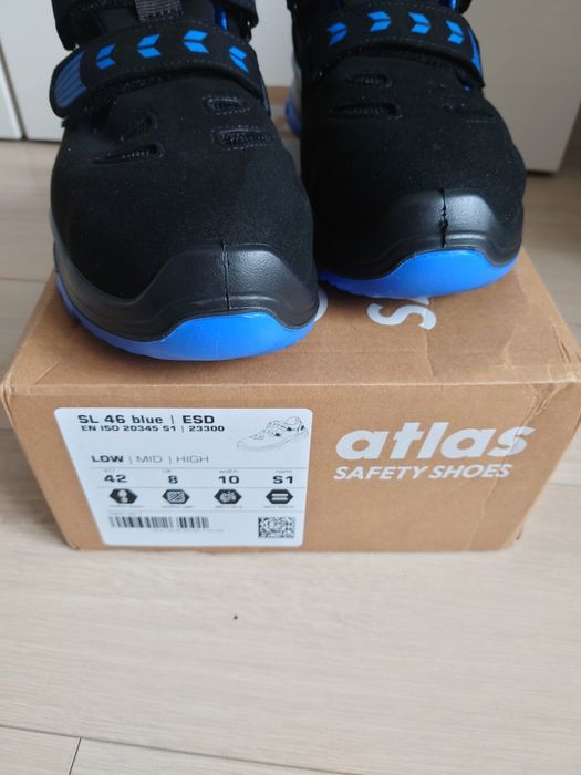 Buty robocze Atlas 42 sandały ochronne bezpieczne S1 bhp esd uvex