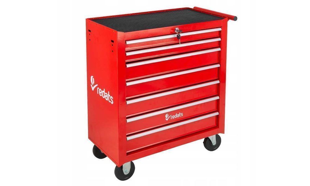 SZAFKA WARSZTATOWA Profesjonalna Wózek Narzędziowy Czerwona Zamykana