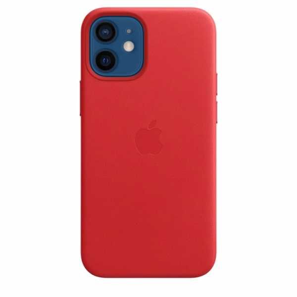 Apple leather case  iPhone 12 mini  scarlet ORYGINALNA PLOMBA