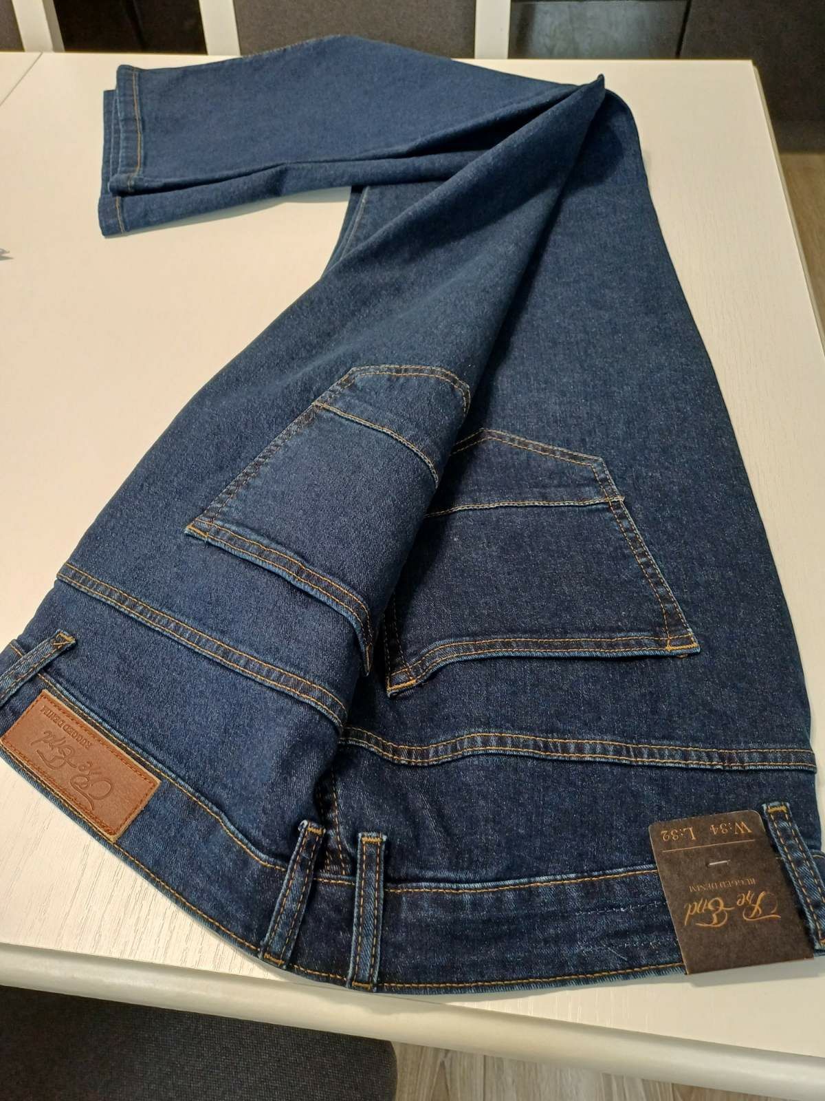 Spodnie męskie nowe granatowy jeans The End W34 L 32.