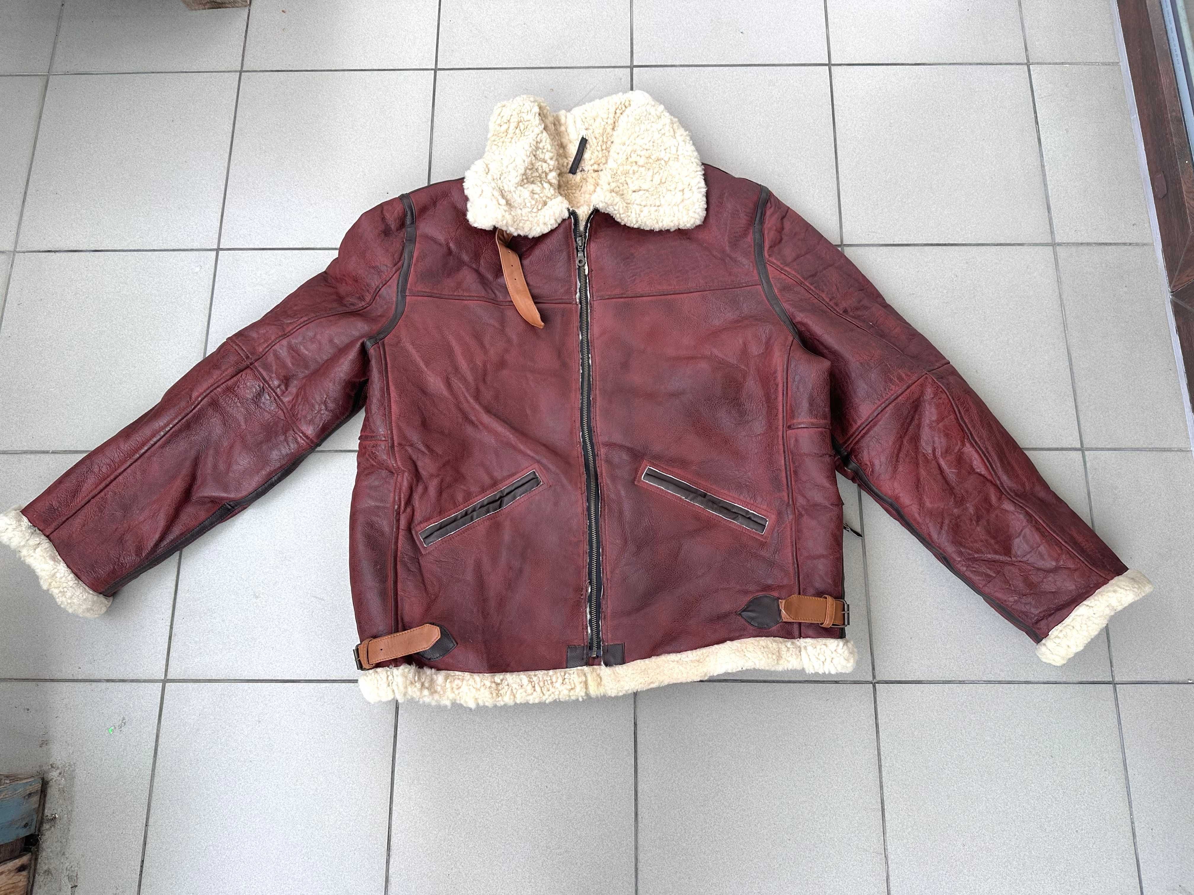 Kurtka skórzana kożuch pilotka Aviator Type B-2 baran r. XXL