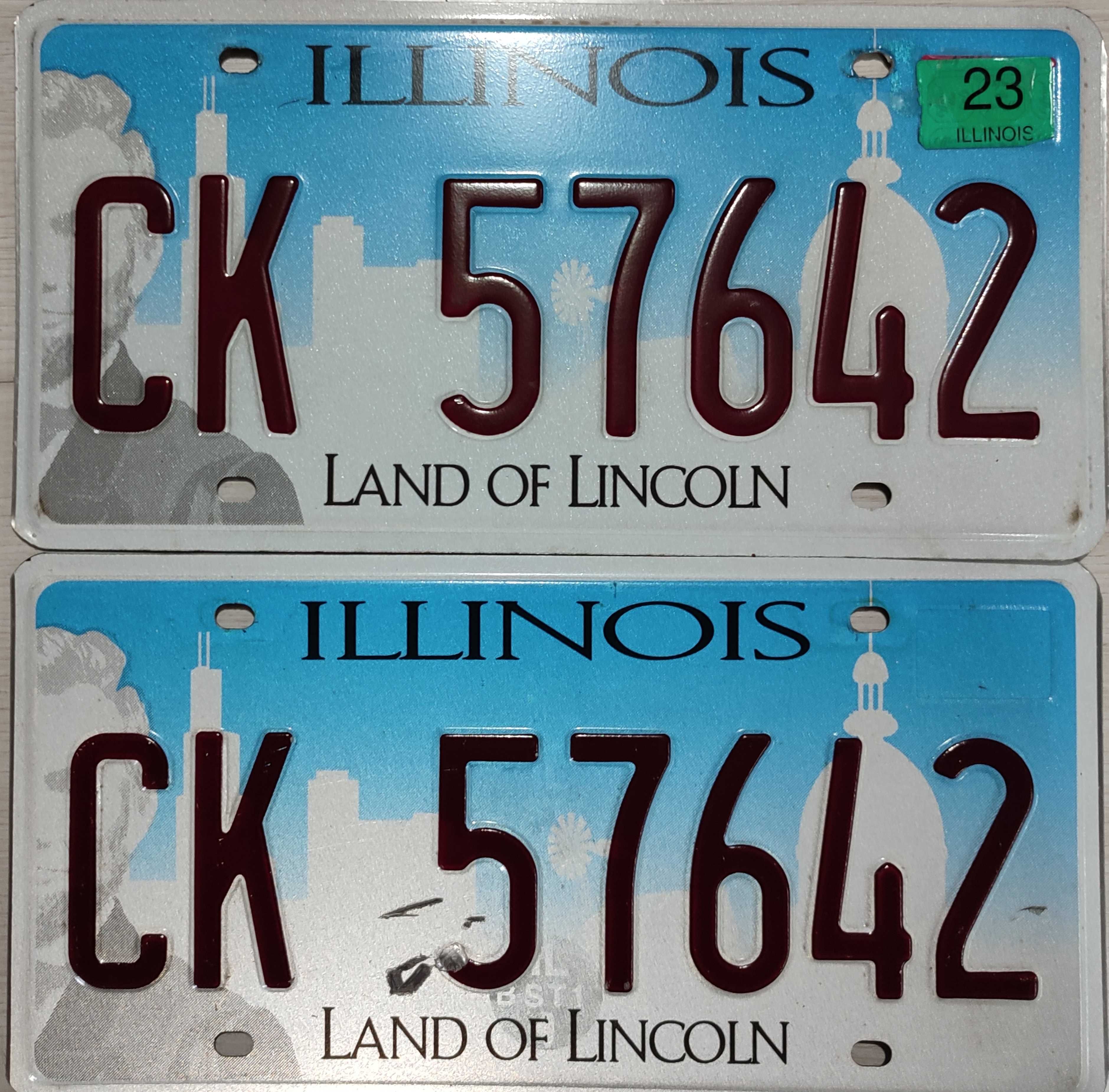 Tablica rejestracyjna USA - Illinois - para
