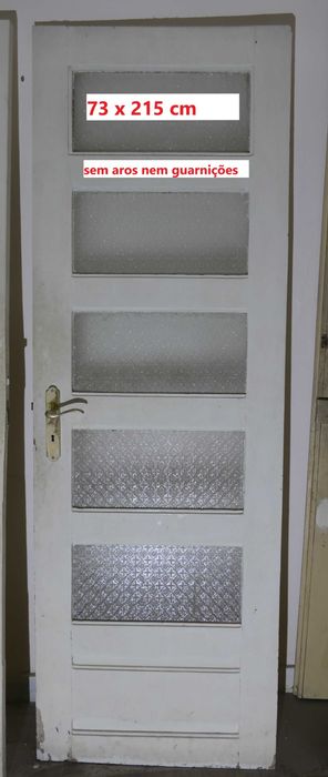 Portas antigas madeira maciça e vidro (com e sem aros / guarnições)