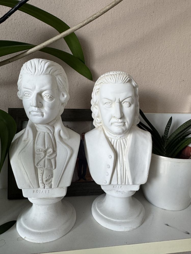 zestaw popiersi kompozytorow - Mozart, Bach, Beethoven