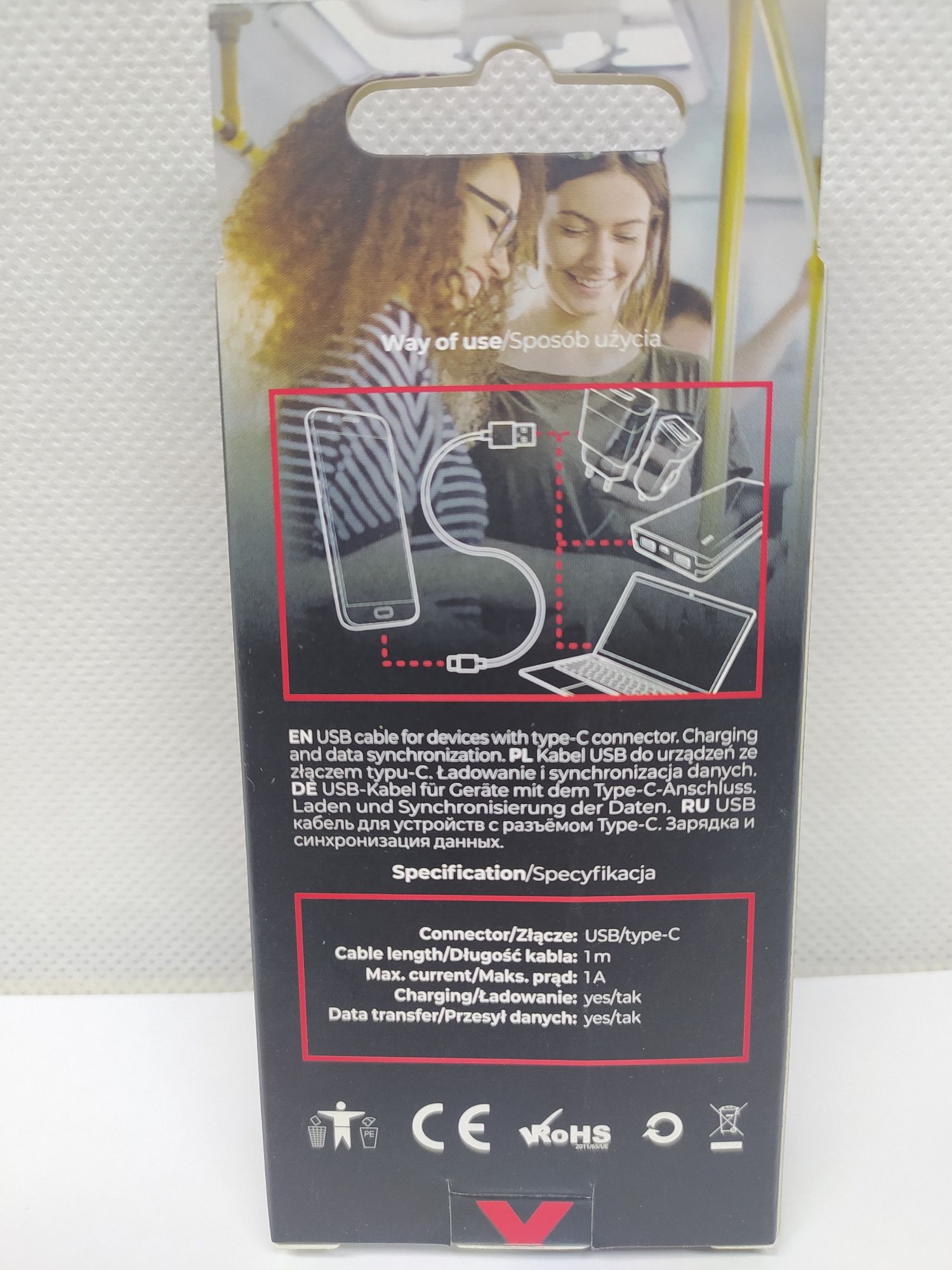 Kabel USB - USB-C 1m 1A Maxlife  Komis Krosno